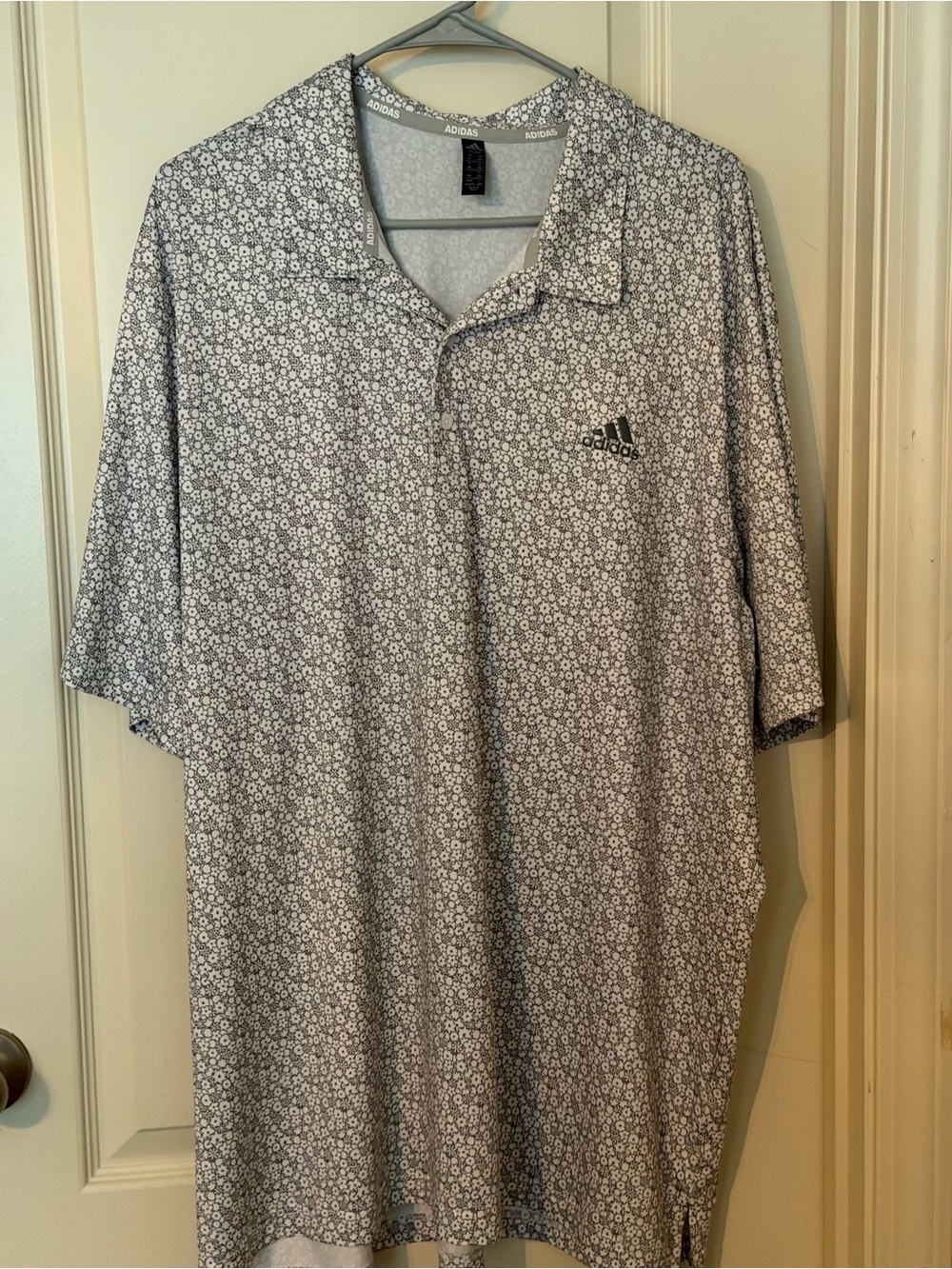 adidas Men’s Dark grey/White Floral-Print Polo